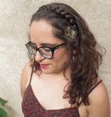 Messy French Braid Headband S copperish brown