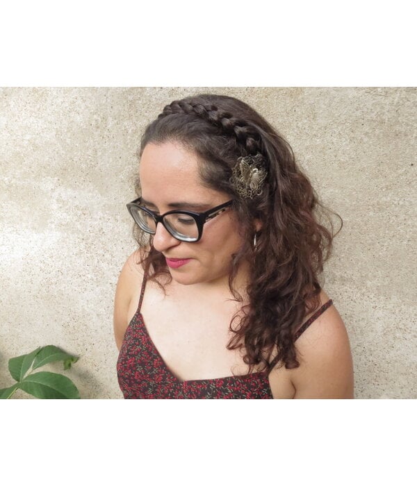 Messy French Braid Headband S copperish brown