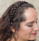 Messy French Braid Headband S copperish brown