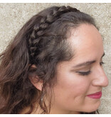 Messy French Braid Headband S copperish brown
