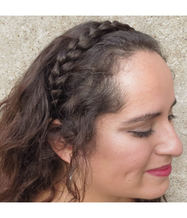Messy French Braid Headband S copperish brown