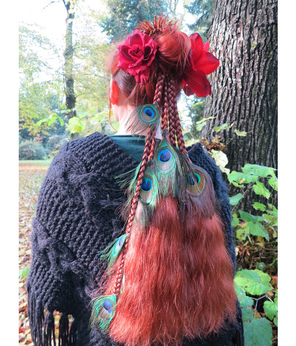 Magician DIY hair piece for you to decorat - henna red