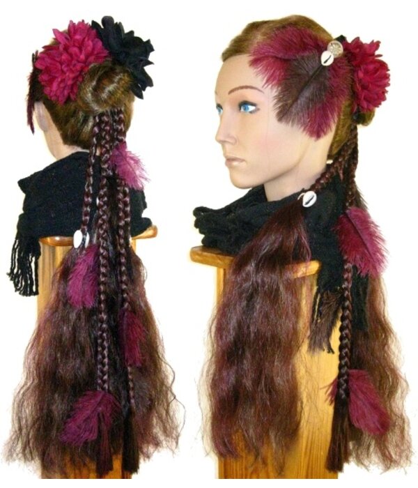 Magician DIY hair piece for you to decorat - henna red