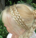 Double Messy Braid Headband dark copper