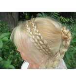 Double Messy Braid Headband dark copper