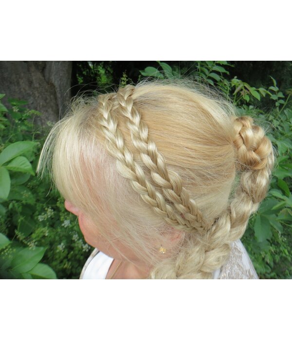 Double Messy Braid Headband dark copper