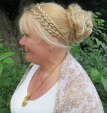 Double Messy Braid Headband dark copper