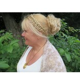 Double Messy Braid Headband dark copper