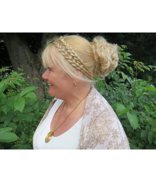 Double Messy Braid Headband dark copper