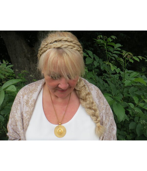 Double Messy Braid Headband dark copper