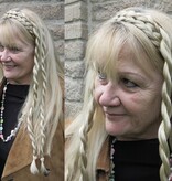 Double Messy Braid Headband dark copper