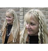 Double Messy Braid Headband dark copper