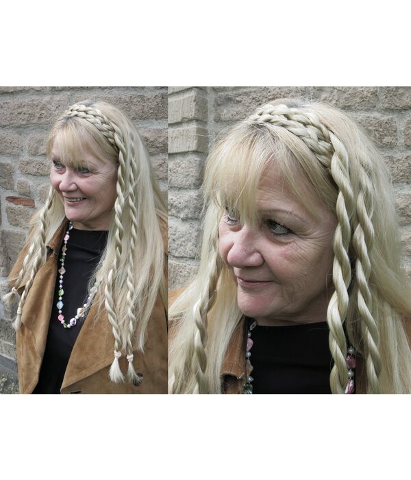 Double Messy Braid Headband dark copper