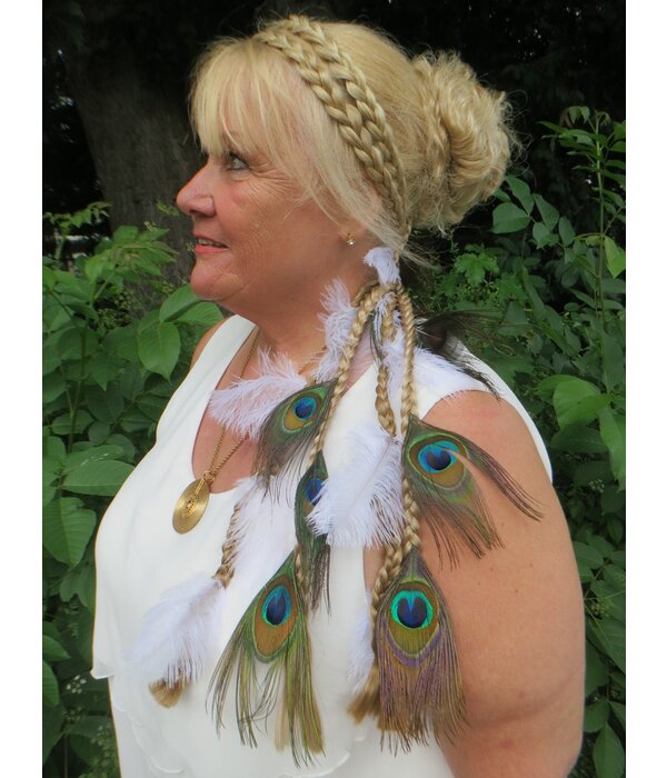 Double Messy Braid Headband dark copper