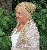 Double Messy Braid Headband dark copper