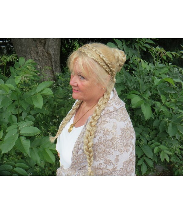 Double Messy Braid Headband dark copper
