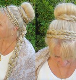 Double Messy Braid Headband dark copper