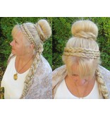 Double Messy Braid Headband dark copper