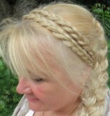 Double Messy Braid Headband dark copper