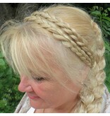 Double Messy Braid Headband dark copper