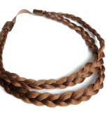 Double Messy Braid Headband dark copper