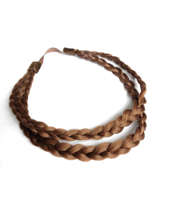 Double Messy Braid Headband dark copper