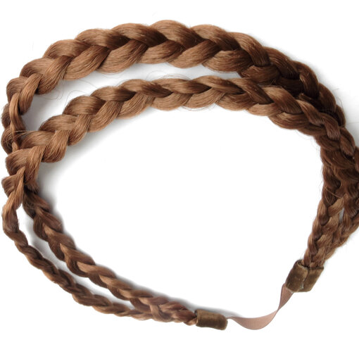 Double Messy Braid Headband dark copper