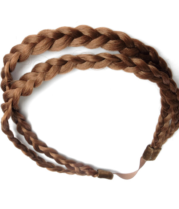 Double Messy Braid Headband dark copper