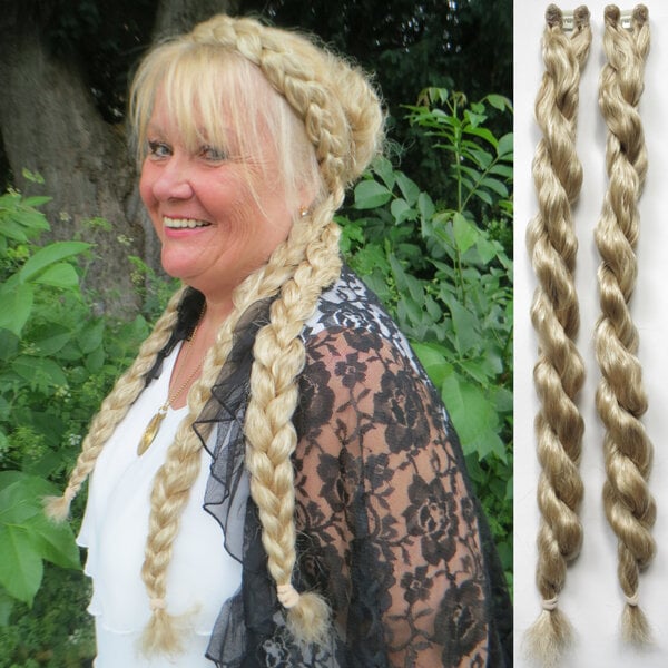 Messy Clip-In Accent (Twist) Braids M light blond mix