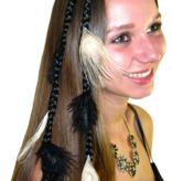 Ostrich & Fair Peacock Feather Hair Piece black hair
