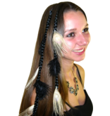 Ostrich & Fair Peacock Feather Hair Piece black hair