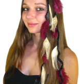 Ostrich & Fair Peacock Feather Hair Piece black hair
