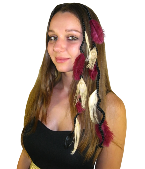 Ostrich & Fair Peacock Feather Hair Piece black hair