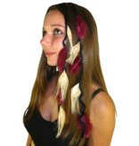 Ostrich & Fair Peacock Feather Hair Piece black hair