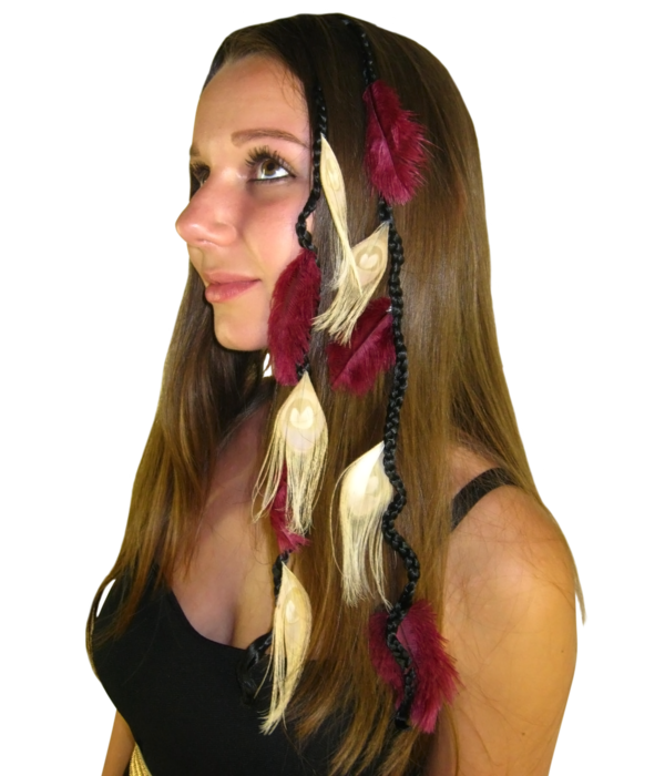 Ostrich & Fair Peacock Feather Hair Piece black hair