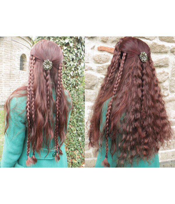 Clip-in Extensions, bright red, small waves