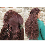 Clip-in Extensions, bright red, small waves
