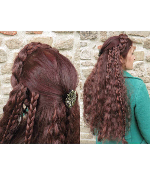 Clip-in Extensions, bright red, small waves