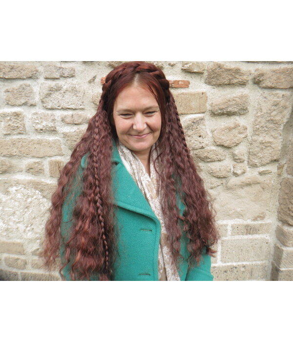 Clip-in Extensions, bright red, small waves