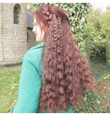 Clip-in Extensions, bright red, small waves