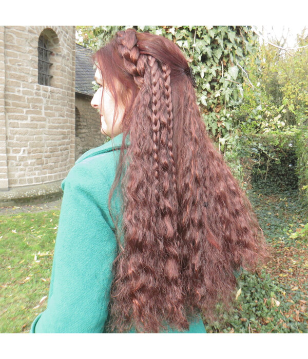 Clip-in Extensions, bright red, small waves