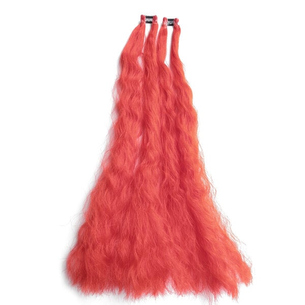 Clip-in Extensions, bright red, small waves