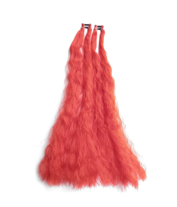 Clip-in Extensions, bright red, small waves