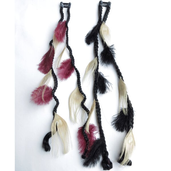Ostrich & Fair Peacock Feather Hair Piece black hair