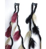 Ostrich & Fair Peacock Feather Hair Piece black hair