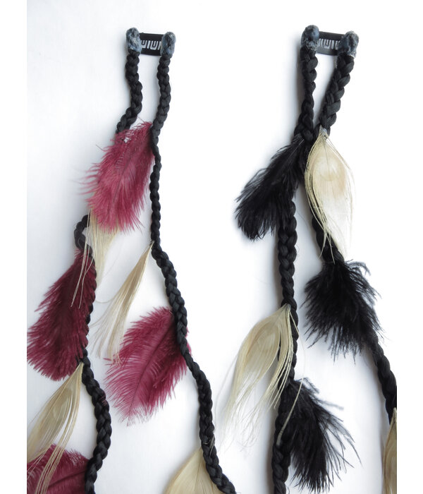 Ostrich & Fair Peacock Feather Hair Piece black hair