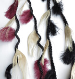 Ostrich & Fair Peacock Feather Hair Piece black hair