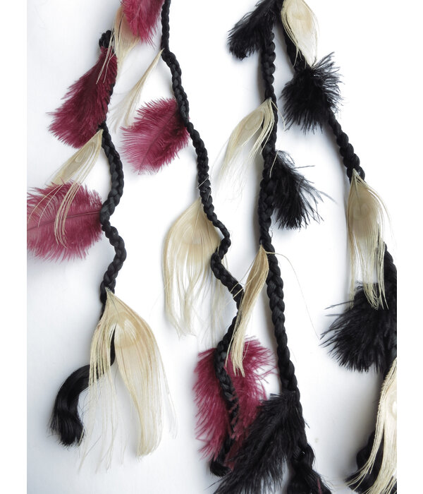 Ostrich & Fair Peacock Feather Hair Piece black hair
