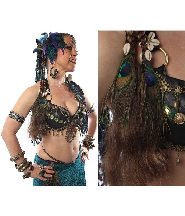 Peacock Cowry Braids Extension auburnish brown