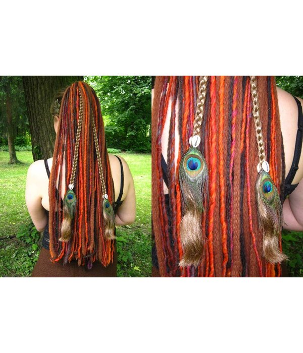 Peacock Cowry Braids Extension auburnish brown